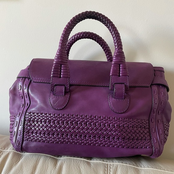 Violet purple leather gucci handmade top handle bag $3600 retail authentic - Picture 3 of 17